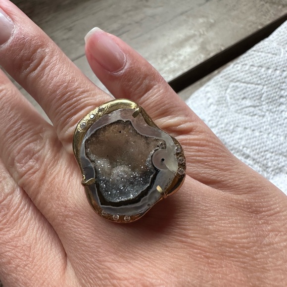 Banana Republic Blue Geode Crystal Ring - Picture 8 of 8